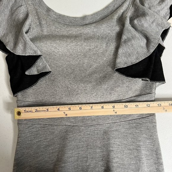 Free People Womens Gray Dress Ruffle Sleeves Size Small - Picture 11 of 12
